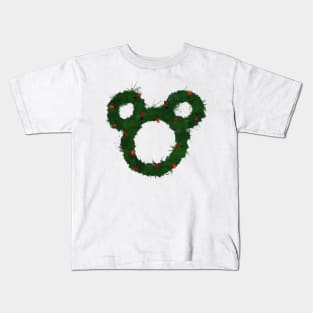 Holiday Mouse Wreath Kids T-Shirt